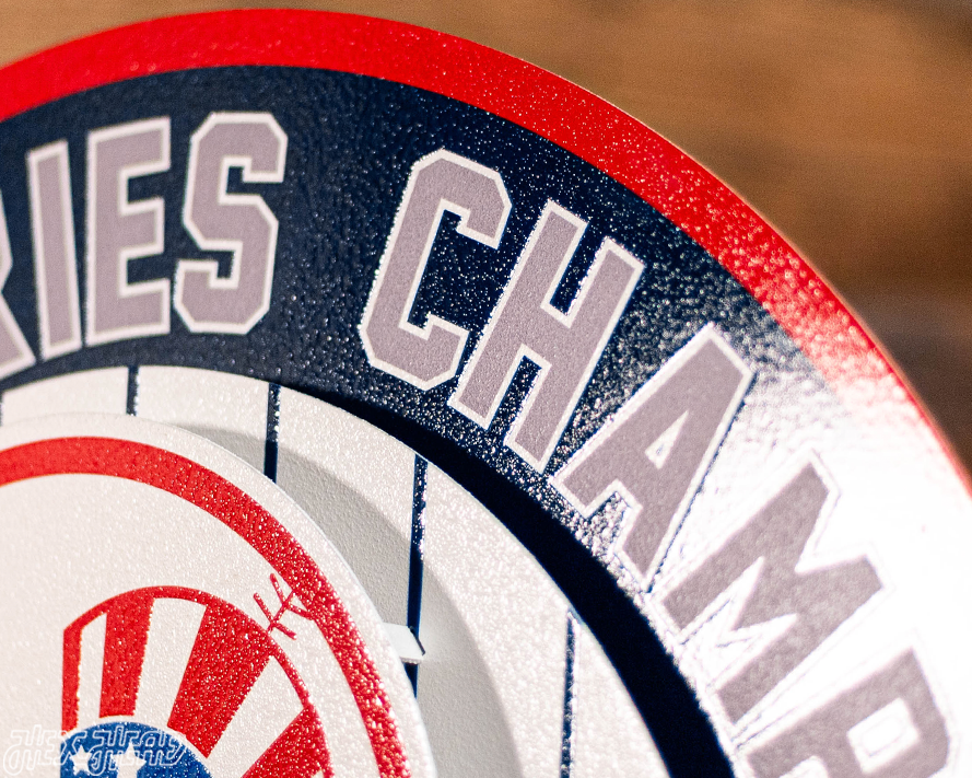 New York Yankees DYNASTY - World Series Wins w/ Replaceable Icon Plate 3D Vintage Metal Wall Art