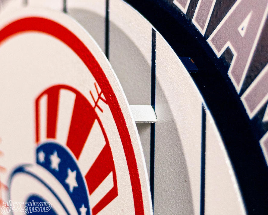 New York Yankees DYNASTY - World Series Wins w/ Replaceable Icon Plate 3D Vintage Metal Wall Art