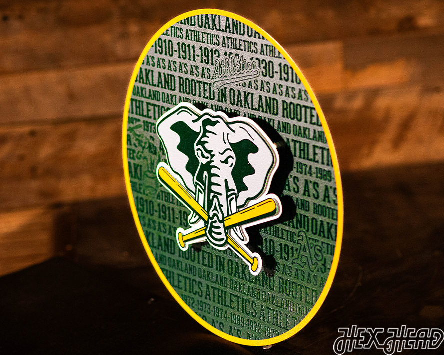 Oakland A's CRAFT SERIES 3D Embossed Metal Wall Art