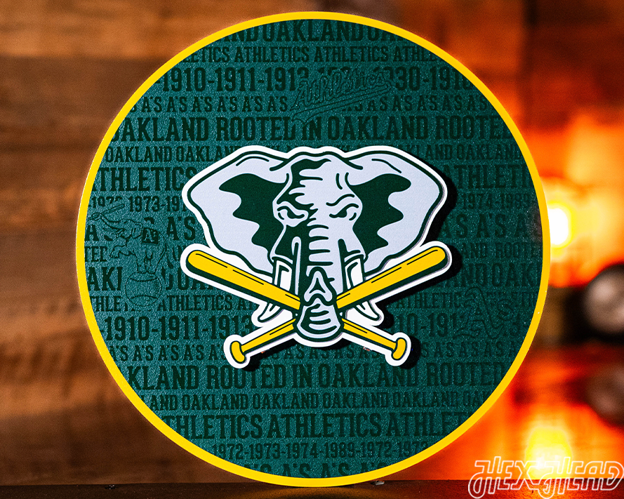 Oakland A's CRAFT SERIES 3D Embossed Metal Wall Art