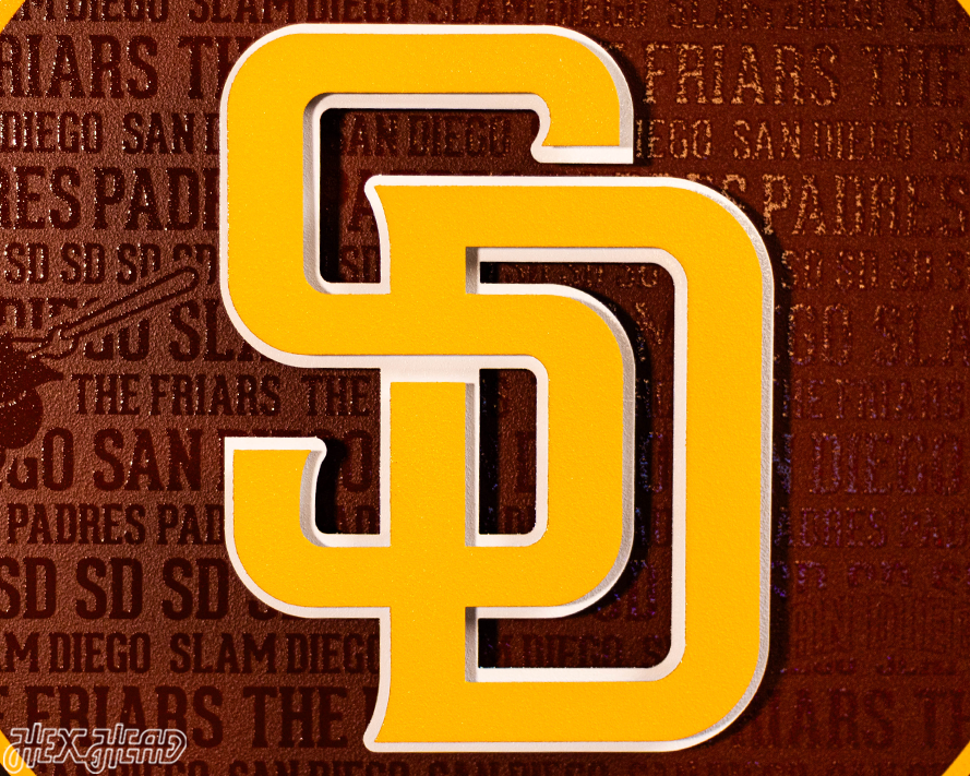 San Diego Padres "SD" CRAFT SERIES 3D Embossed Metal Wall Art