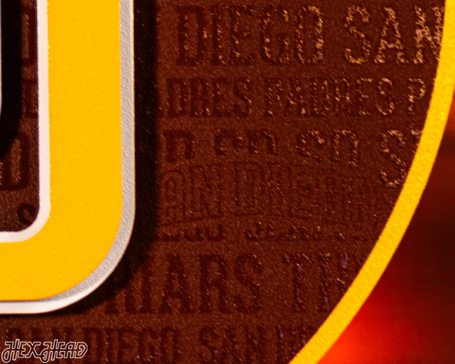 San Diego Padres "SD" CRAFT SERIES 3D Embossed Metal Wall Art