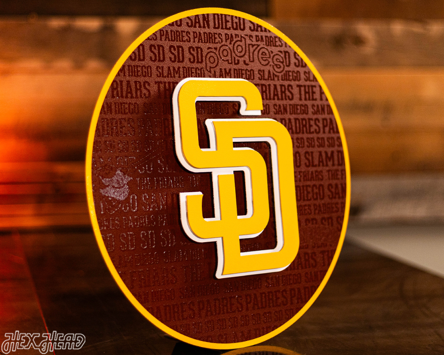 San Diego Padres "SD" CRAFT SERIES 3D Embossed Metal Wall Art