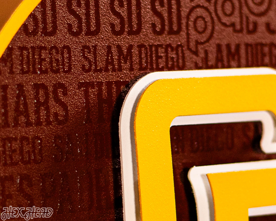 San Diego Padres "SD" CRAFT SERIES 3D Embossed Metal Wall Art