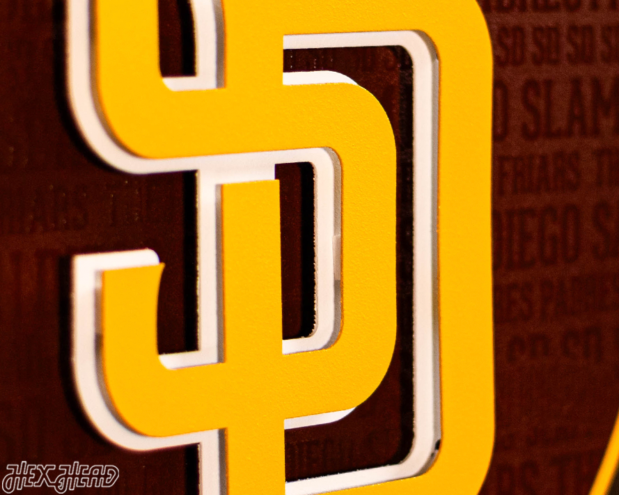 San Diego Padres "SD" CRAFT SERIES 3D Embossed Metal Wall Art