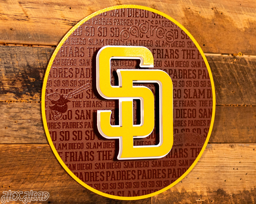 San Diego Padres "SD" CRAFT SERIES 3D Embossed Metal Wall Art