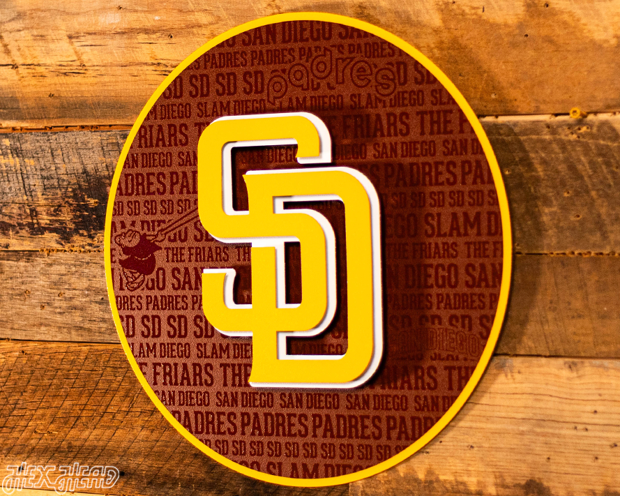 San Diego Padres "SD" CRAFT SERIES 3D Embossed Metal Wall Art