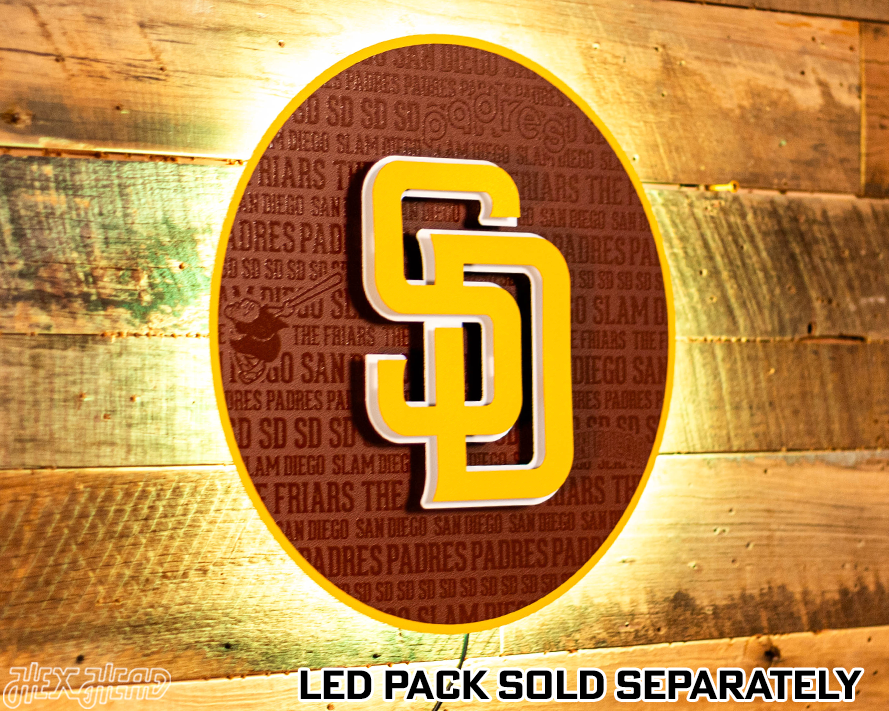 San Diego Padres "SD" CRAFT SERIES 3D Embossed Metal Wall Art