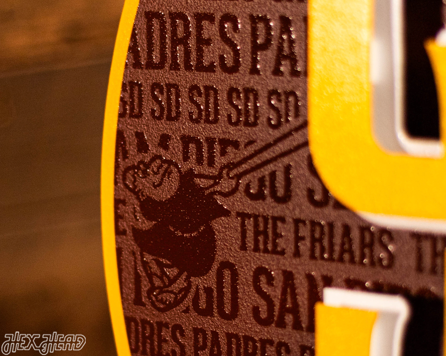 San Diego Padres "SD" CRAFT SERIES 3D Embossed Metal Wall Art