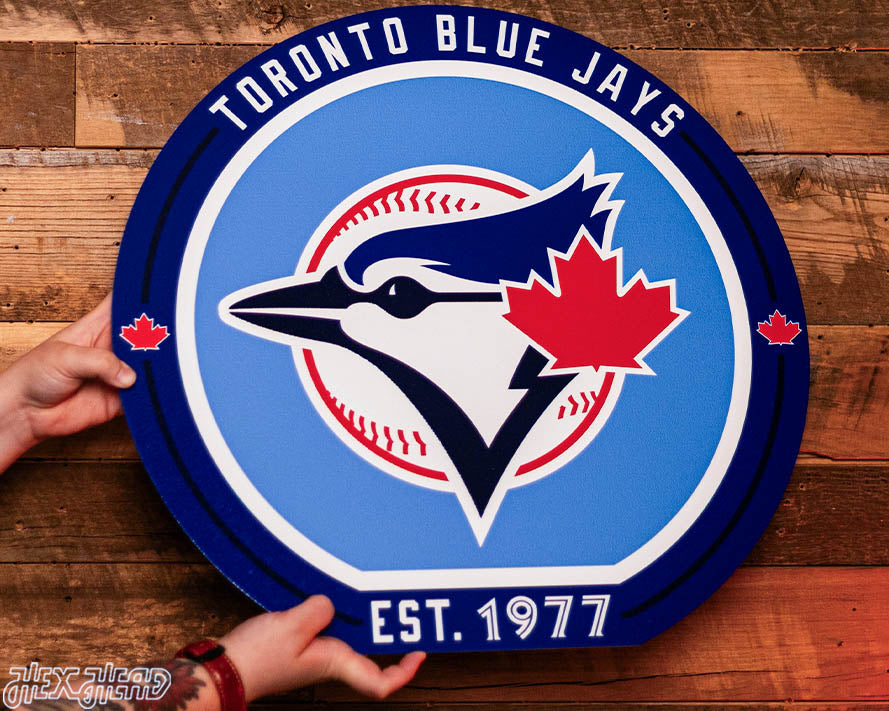 VARSITY Collection- SINGLE Layer Toronto Blue Jays Metal Wall Art