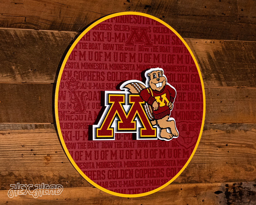 Minnesota Golden Gophers CRAFT SERIES 3D Embossed Metal Wall Art