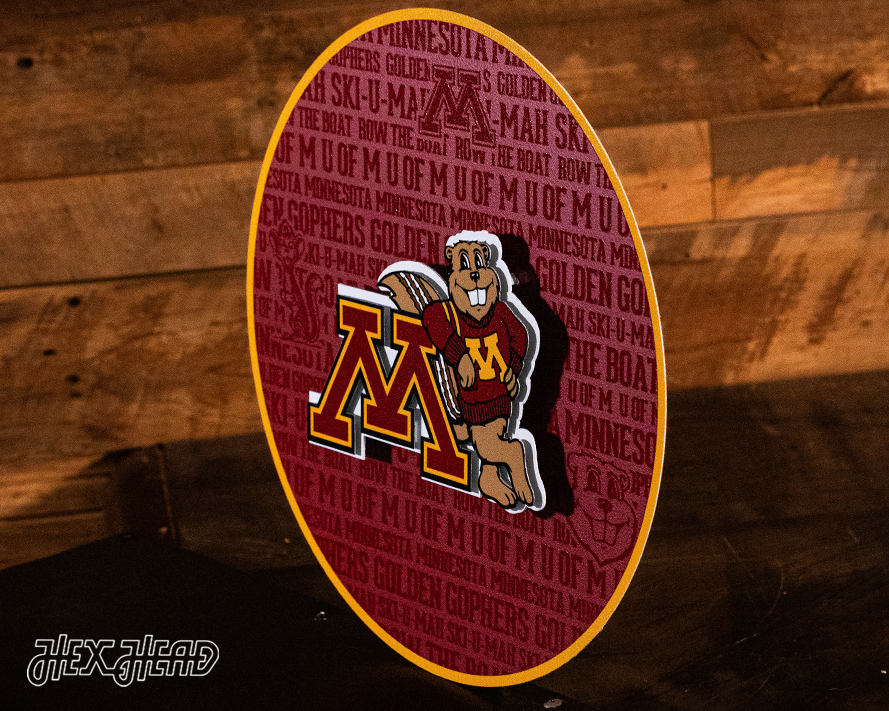 Minnesota Golden Gophers CRAFT SERIES 3D Embossed Metal Wall Art