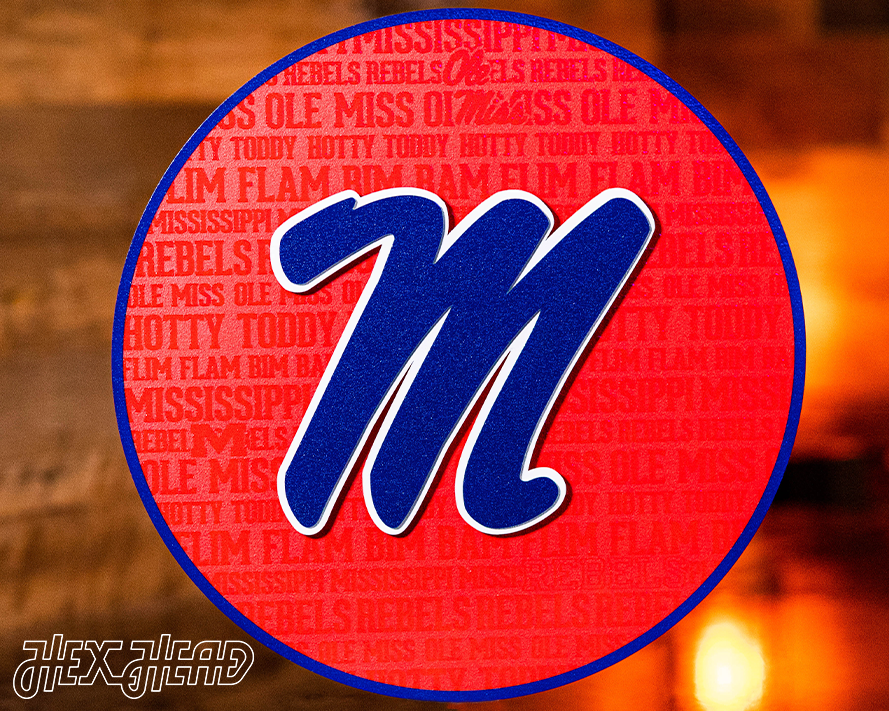 Ole Miss Mississippi CRAFT SERIES 3D Embossed Metal Wall Art