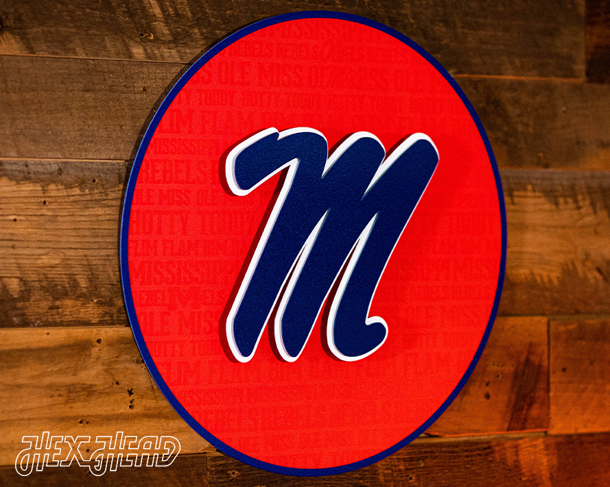 Ole Miss Mississippi CRAFT SERIES 3D Embossed Metal Wall Art