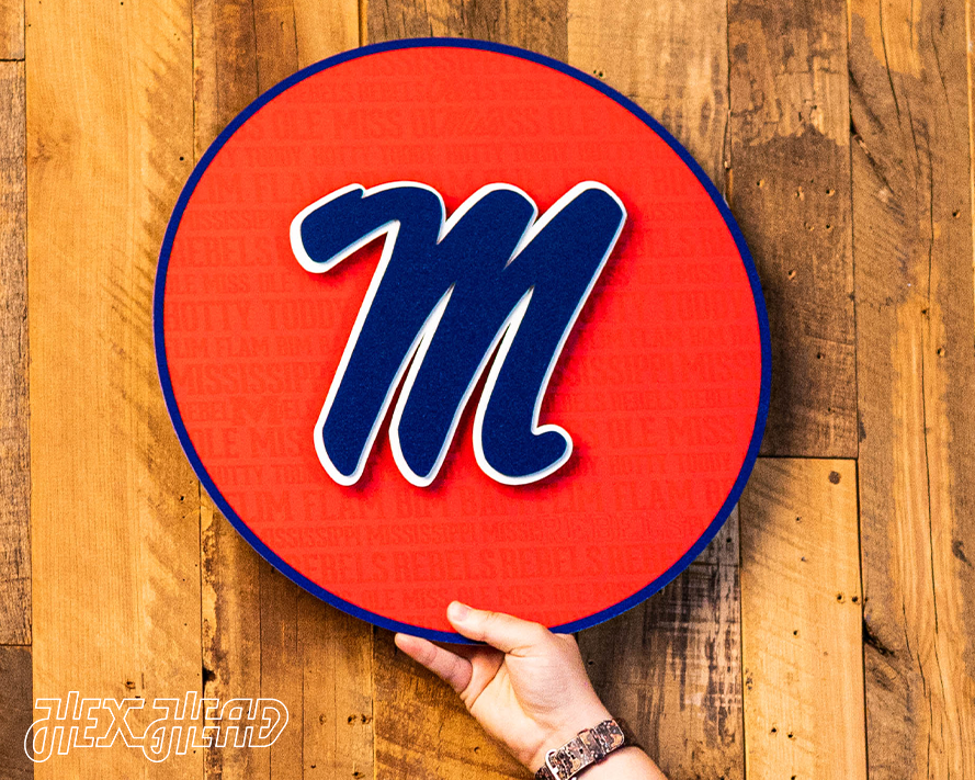 Ole Miss Mississippi CRAFT SERIES 3D Embossed Metal Wall Art