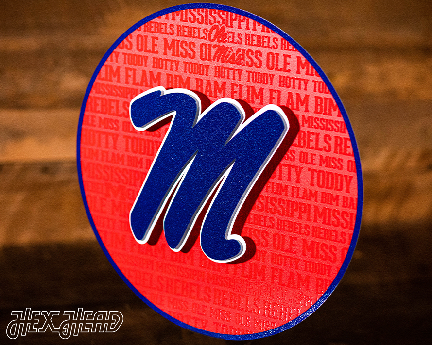 Ole Miss Mississippi CRAFT SERIES 3D Embossed Metal Wall Art