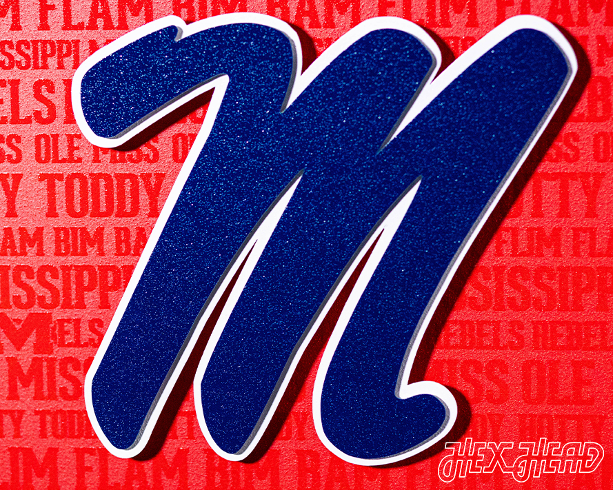 Ole Miss Mississippi CRAFT SERIES 3D Embossed Metal Wall Art