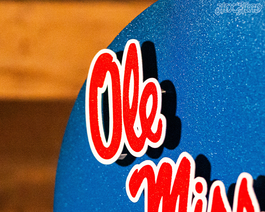 BLITZ Collection - 8 Layer Mississippi Ole Miss Helmet 3D Metal Wall Art