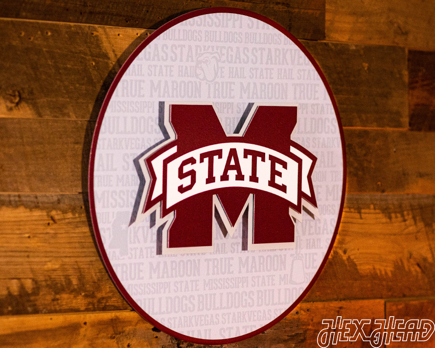 Mississippi State CRAFT SERIES 3D Embossed Metal Wall Art