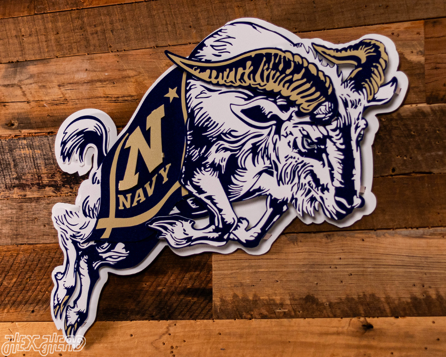 US Naval Academy "Jumping Goat" 3D Vintage Metal Wall Art