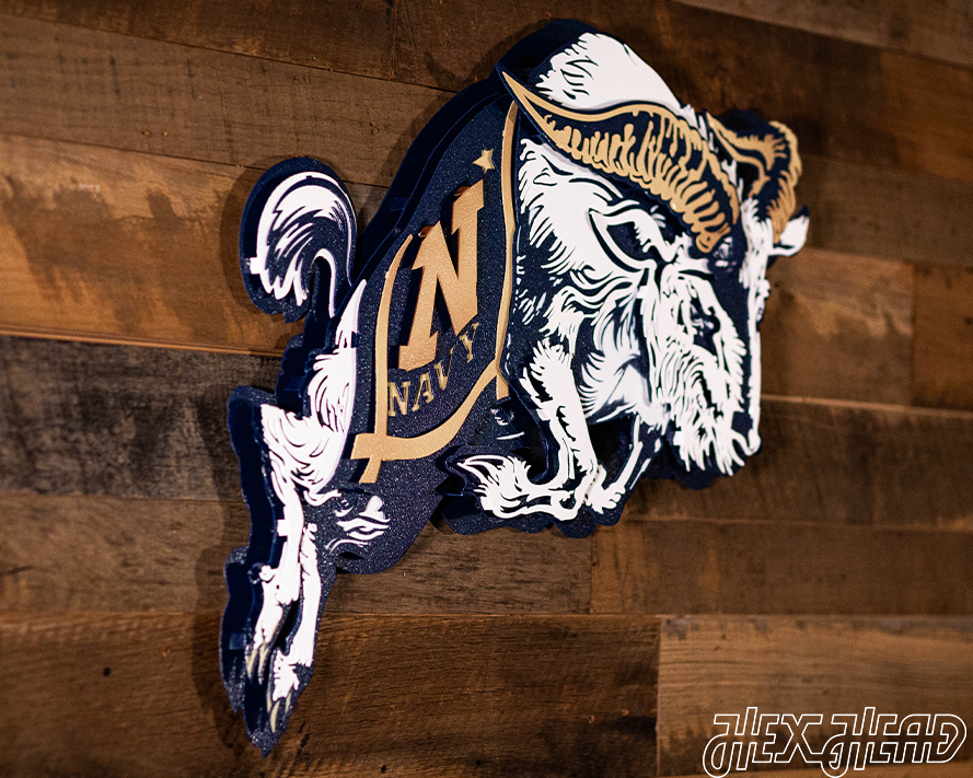 US Naval Academy "Jumping Goat" 3D Vintage Metal Wall Art