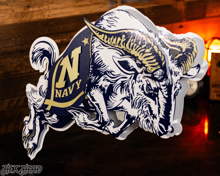 US Naval Academy "Jumping Goat" 3D Vintage Metal Wall Art