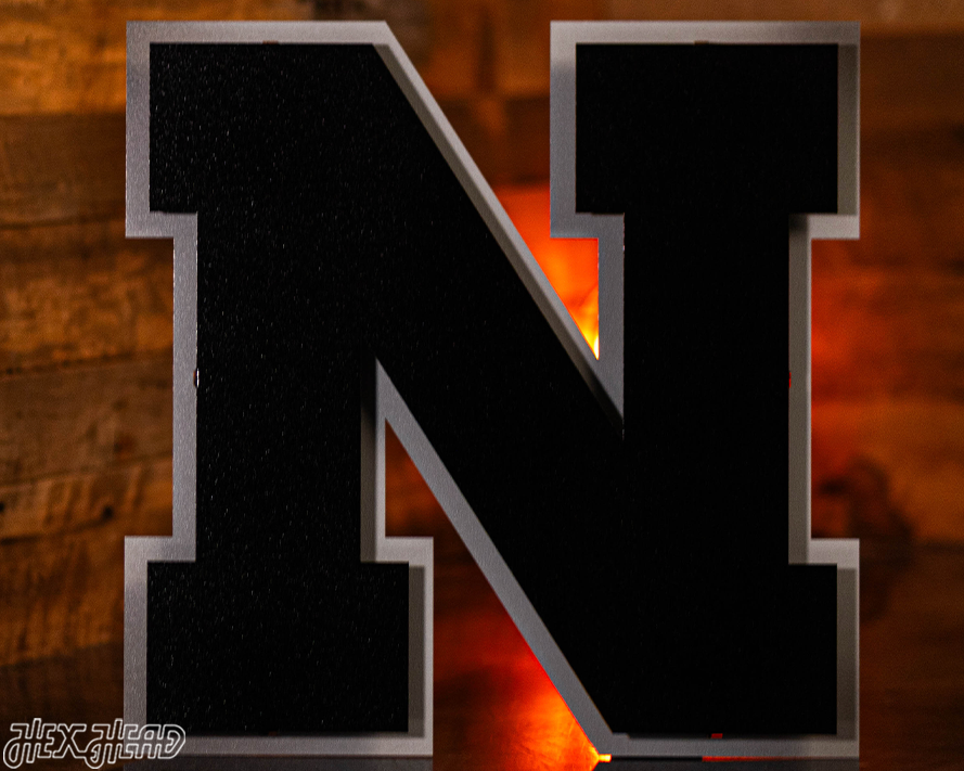 MONOCHROME - Nebraska Huskers "N" 3D Vintage Metal Wall Art