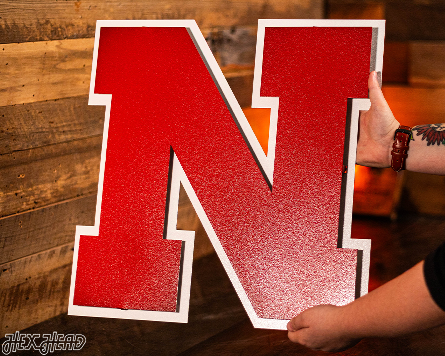 Nebraska Huskers "N" 3D Vintage Metal Wall Art