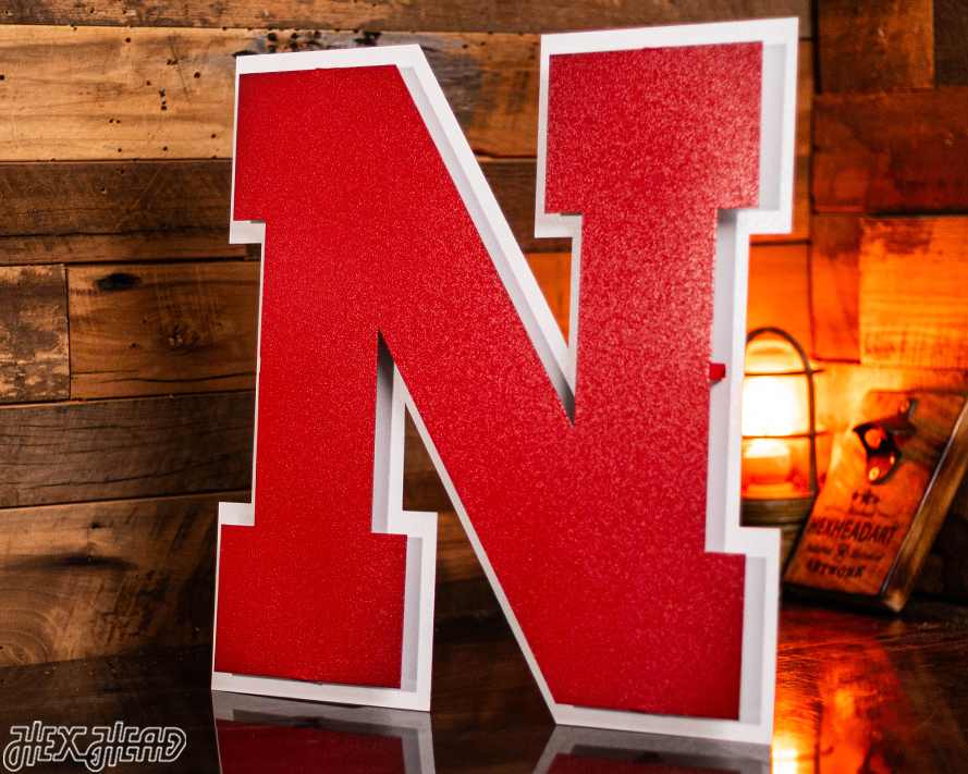 Nebraska Huskers "N" 3D Vintage Metal Wall Art