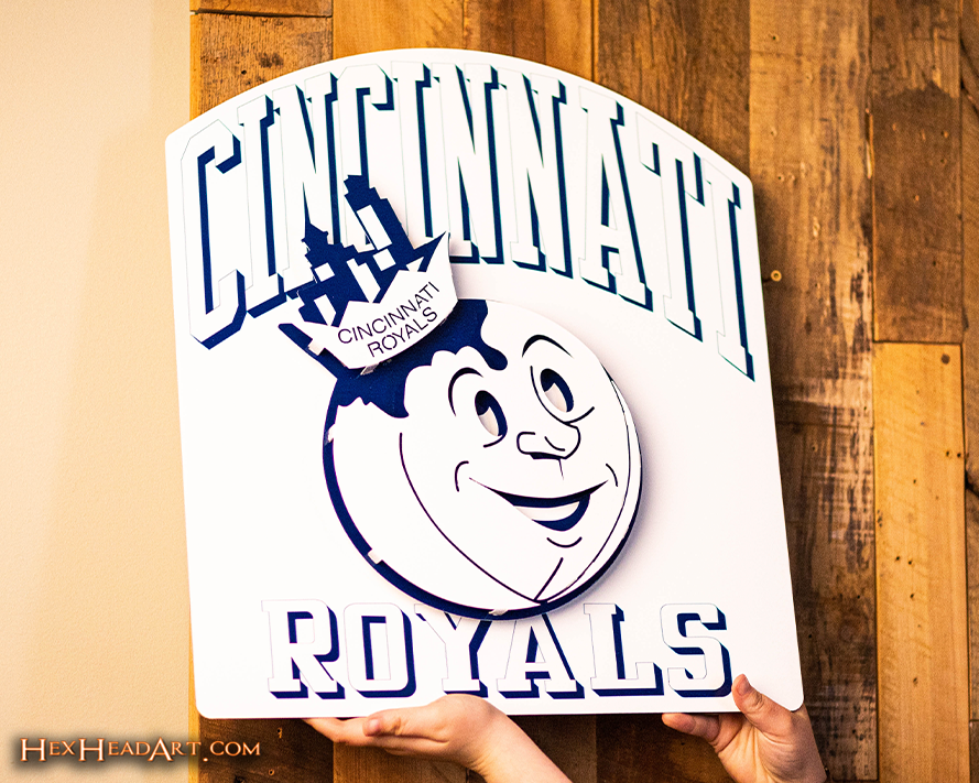 Cincinnati Royals Retro 1957 3D Vintage Metal Wall Art