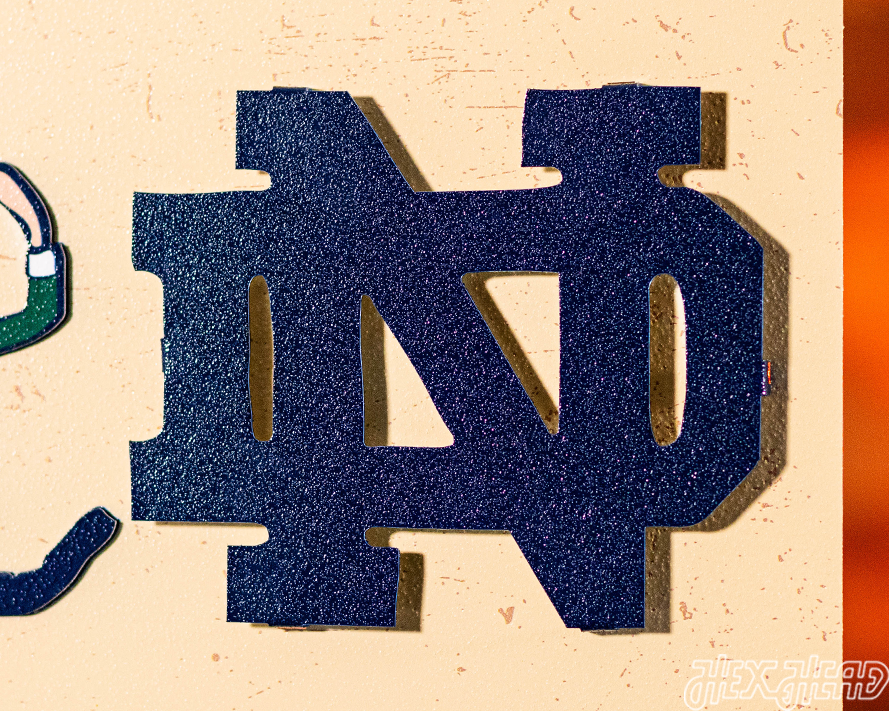 Notre Dame "GO IRISH GO" GIFT COLLECTION 3D Vintage Metal Wall Art