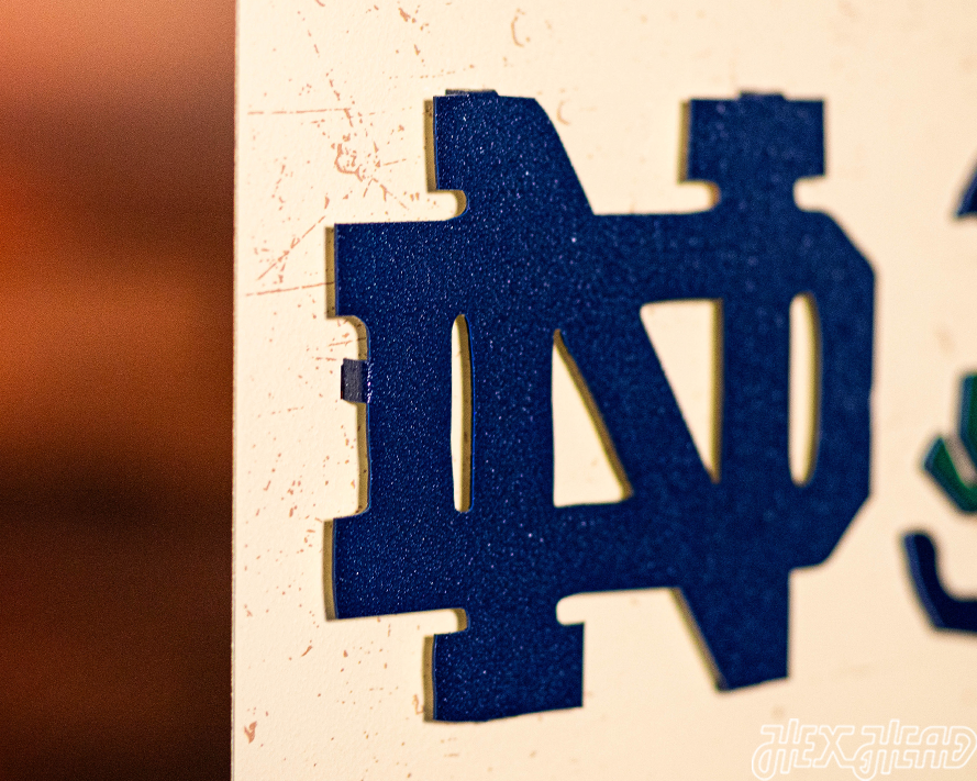 Notre Dame "GO IRISH GO" GIFT COLLECTION 3D Vintage Metal Wall Art