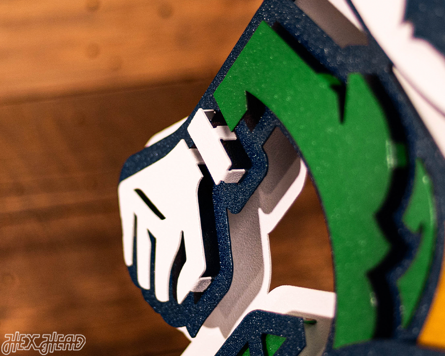 Notre Dame Fighting Irish Football Leprechaun 3D Vintage Metal Wall Art