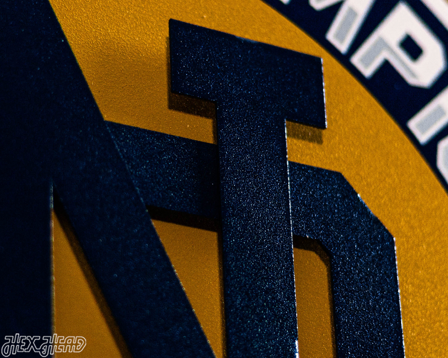 Notre Dame DYNASTY - Football National Champions Wins w/ Replaceable Icon Plate 3D Vintage Metal Wall Art