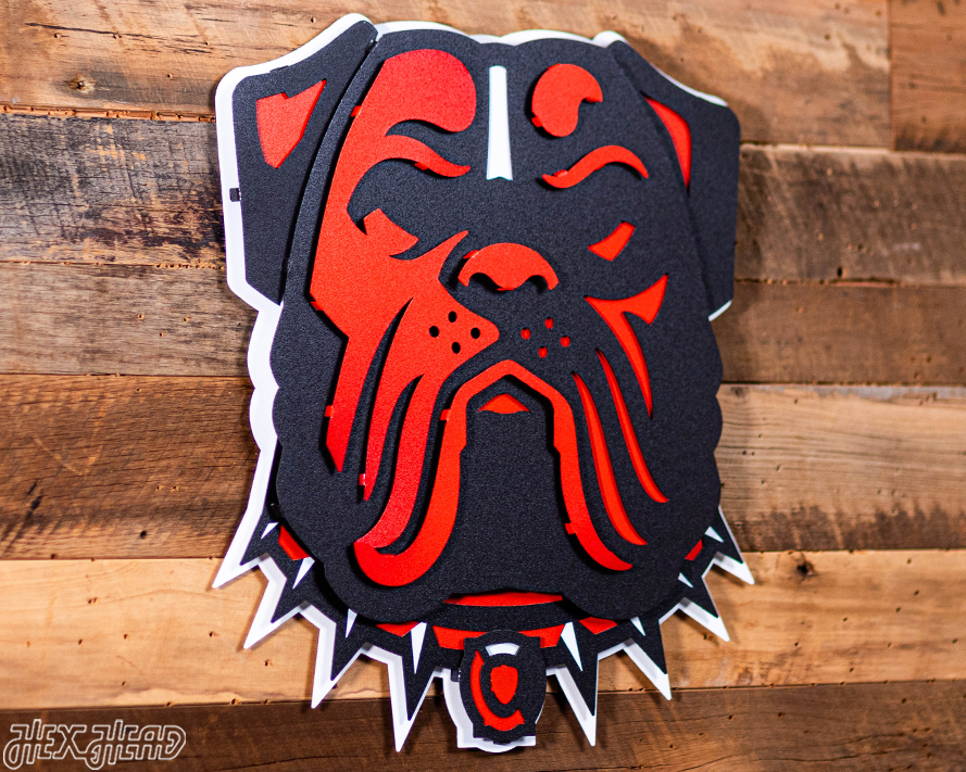 Cleveland Browns Bulldog Head 3D Metal Wall Art
