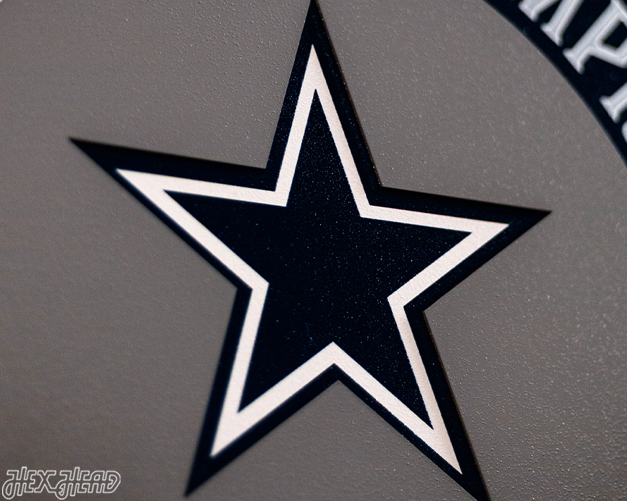 Dallas Cowboys DYNASTY - Super Bowl Wins w/ Replaceable Icon Plate 3D Vintage Metal Wall Art
