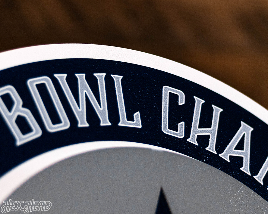 Dallas Cowboys DYNASTY - Super Bowl Wins w/ Replaceable Icon Plate 3D Vintage Metal Wall Art