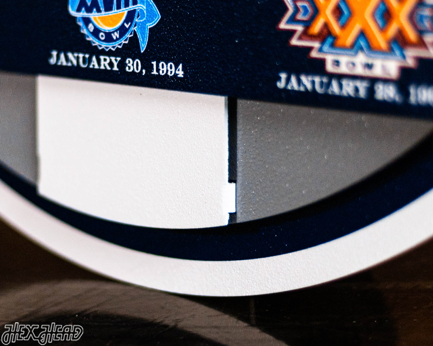 Dallas Cowboys DYNASTY - Super Bowl Wins w/ Replaceable Icon Plate 3D Vintage Metal Wall Art