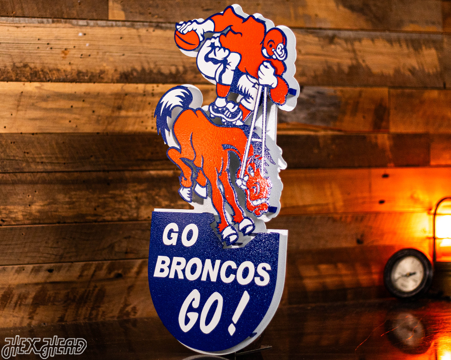 Denver Broncos "1965" Alternate Logo 3D Vintage Metal Wall Art