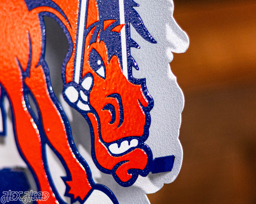 Denver Broncos "1965" Alternate Logo 3D Vintage Metal Wall Art