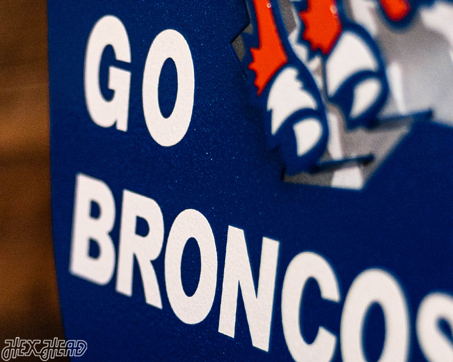 Denver Broncos "1965" Alternate Logo 3D Vintage Metal Wall Art