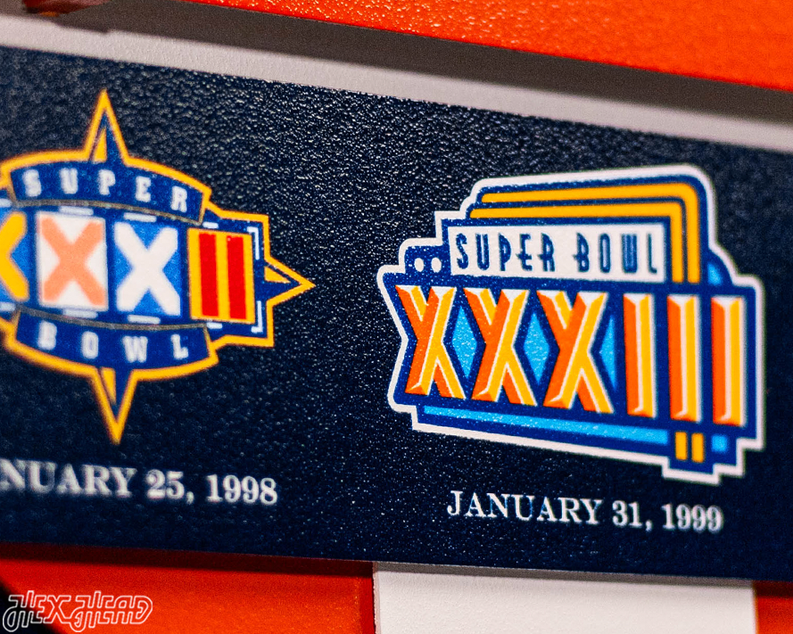 Denver Broncos DYNASTY - Super Bowl Wins w/ Replaceable Icon Plate 3D Vintage Metal Wall Art