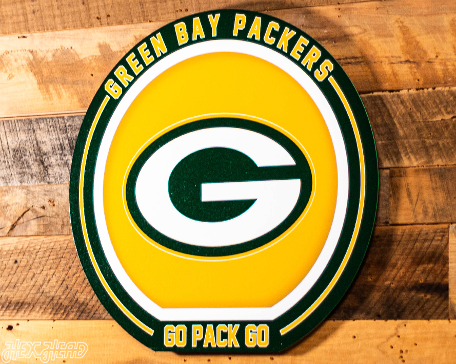 VARSITY Collection- Single Layer Green Bay Packers Metal Wall Art