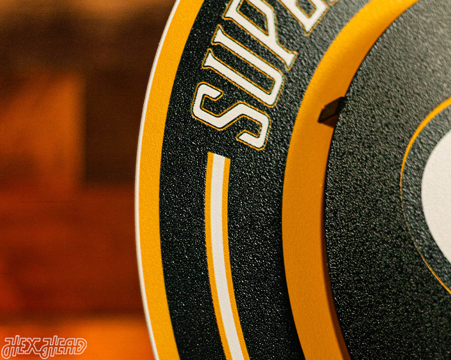 Green Bay Packers DYNASTY - Super Bowl Wins w/ Replaceable Icon Plate 3D Vintage Metal Wall Art