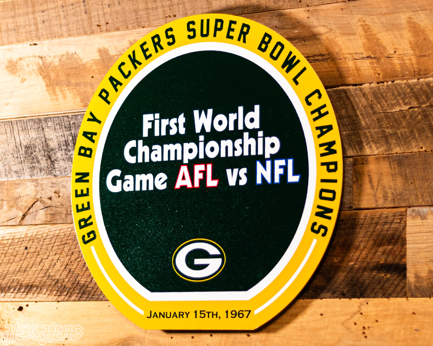 VARSITY Collection- Single Layer Green Bay Packers Super Super Bowl 1967 Metal Wall Art