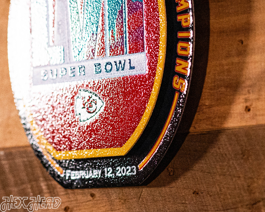 Kansas City Chiefs SUPER BOWL LVII CHAMPIONS "Double Play" On the Shelf or on the Wall Art
