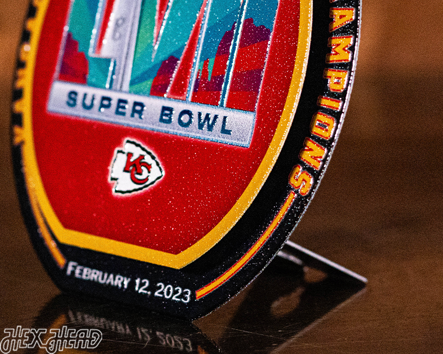 Kansas City Chiefs SUPER BOWL LVII CHAMPIONS "Double Play" On the Shelf or on the Wall Art