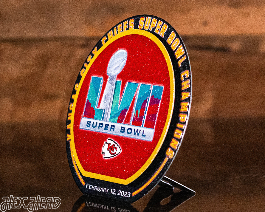 Kansas City Chiefs SUPER BOWL LVII CHAMPIONS "Double Play" On the Shelf or on the Wall Art