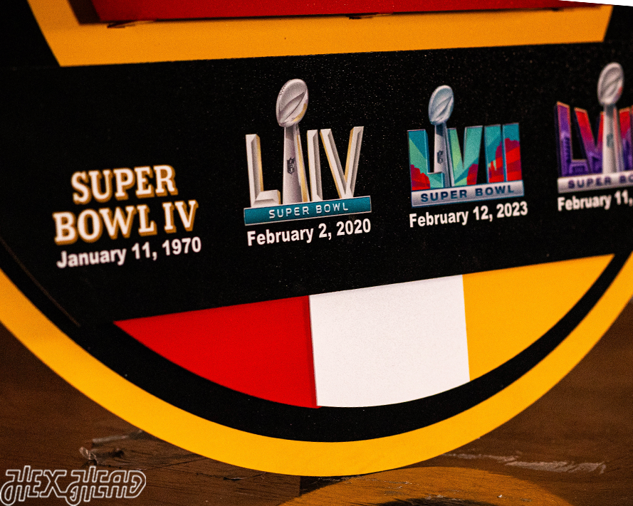Kansas City Chiefs DYNASTY- SUPER BOWL Wins w/ Replaceable Icon Plate 3D Vintage Metal Wall Art
