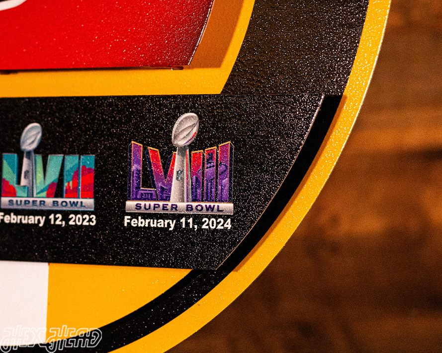Kansas City Chiefs DYNASTY- SUPER BOWL Wins w/ Replaceable Icon Plate 3D Vintage Metal Wall Art
